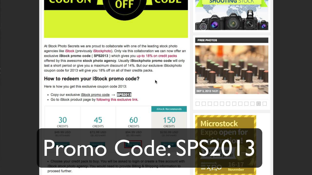 iStock Promo Code -- 18% OFF Credit Packs 2013